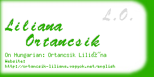 liliana ortancsik business card